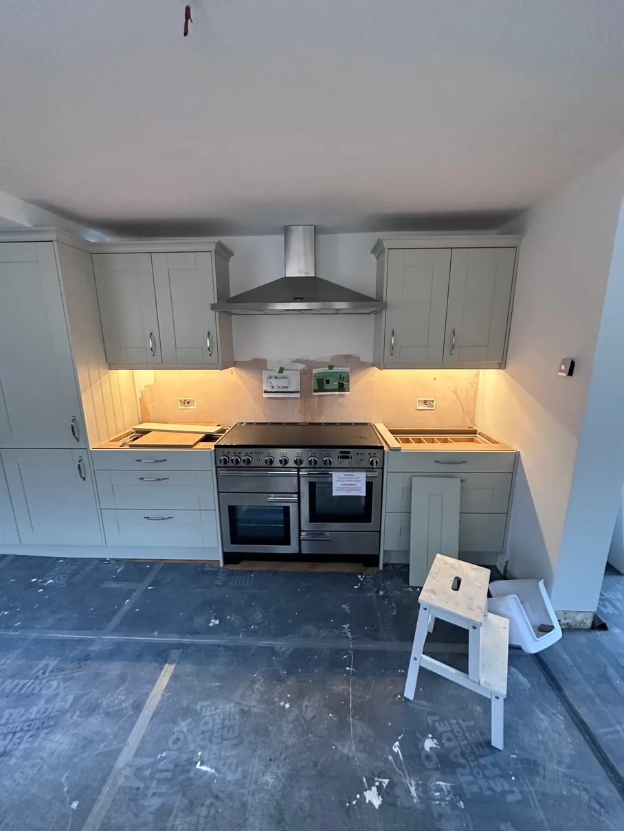 Kitchen rewiring — under-cabinet lighting installation