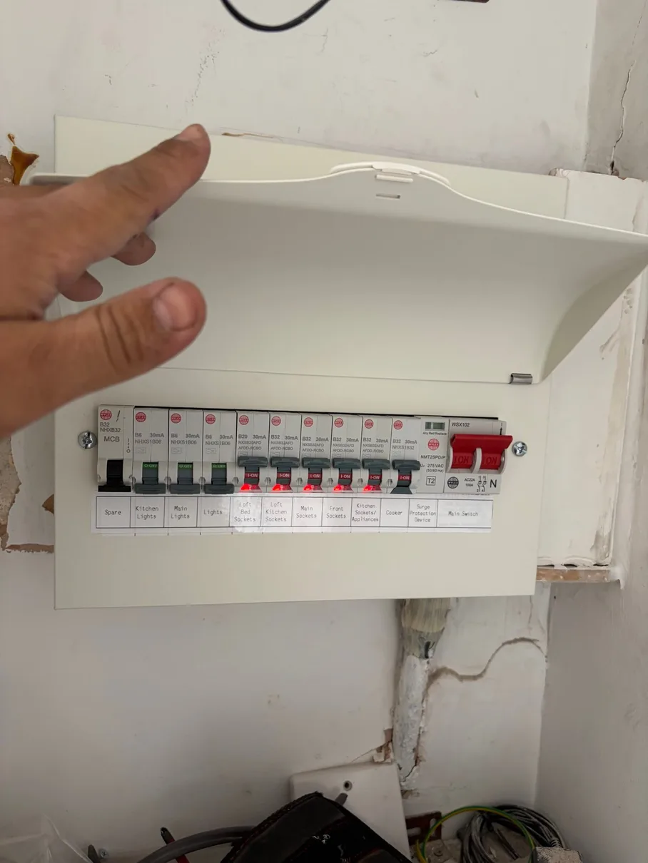 Consumer unit installation North London - RCBO board with surge protection