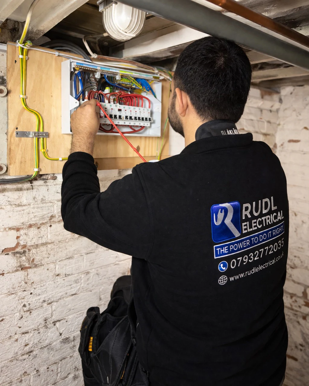 Rudi testing an electrical installation in North London