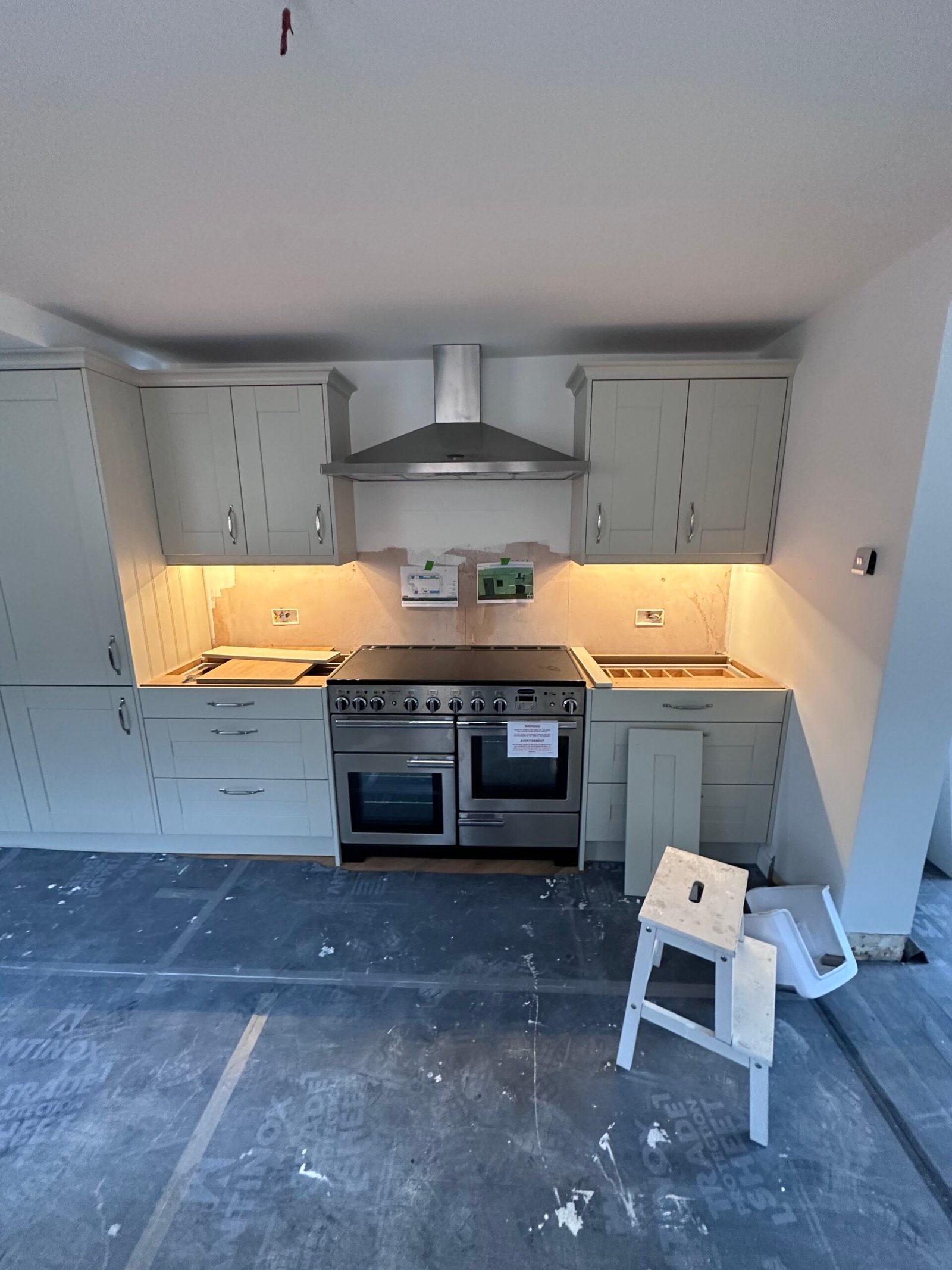 Kitchen rewiring — under-cabinet lighting installation