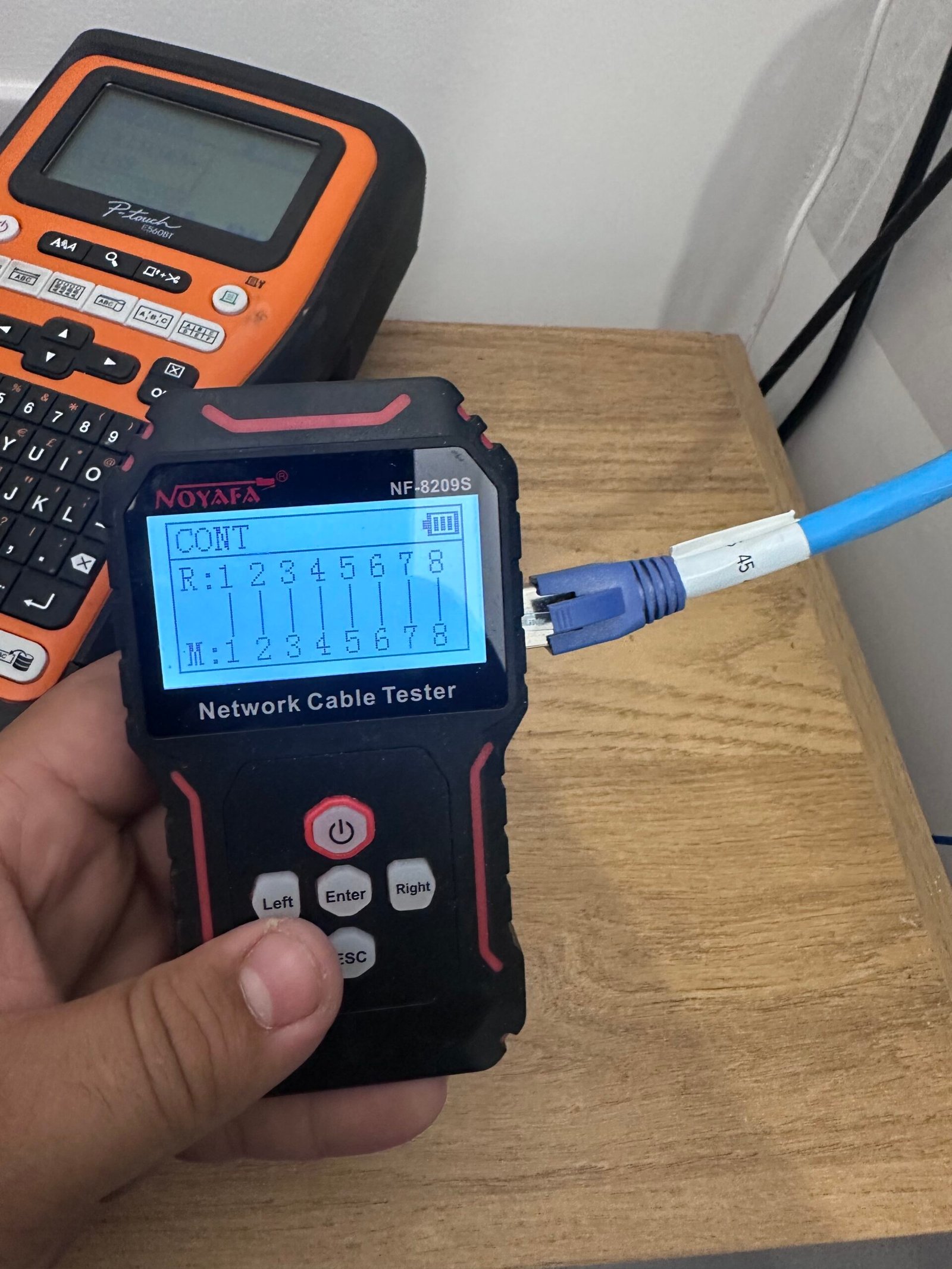 Network cable testing — every run verified before handover